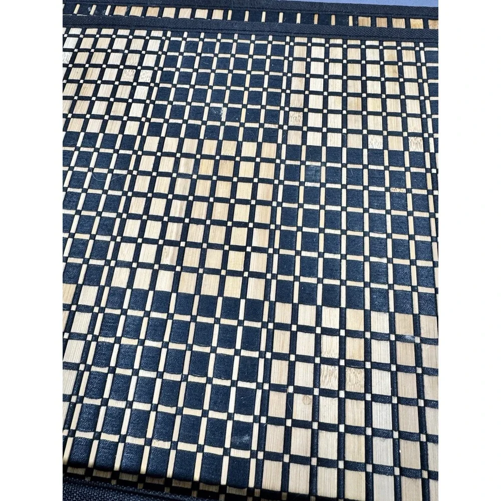 Set Of 4 Black And‎ Bamboo Placemats
